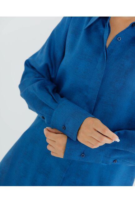 Женская рубашка в прямом силуэте с универсальной манжетой анималистичный принт - 8632 от byME 