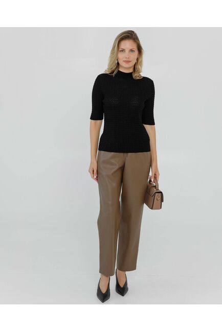 Джемпер из шерсти мериноса тонкой вязки черный от byME 