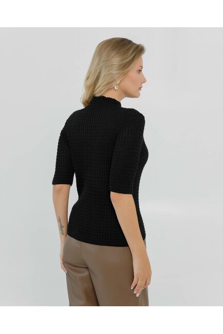 Джемпер из шерсти мериноса тонкой вязки черный от byME 