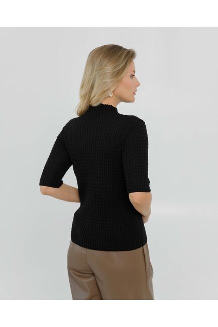 Джемпер из шерсти мериноса тонкой вязки черный от byME 