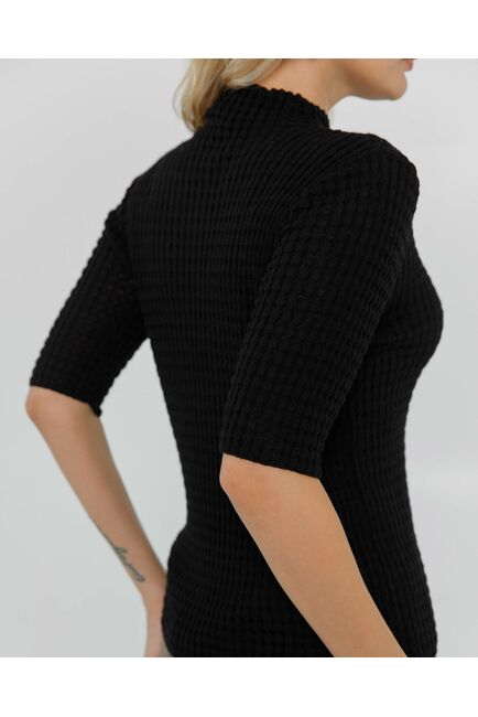 Джемпер из шерсти мериноса тонкой вязки черный от byME 