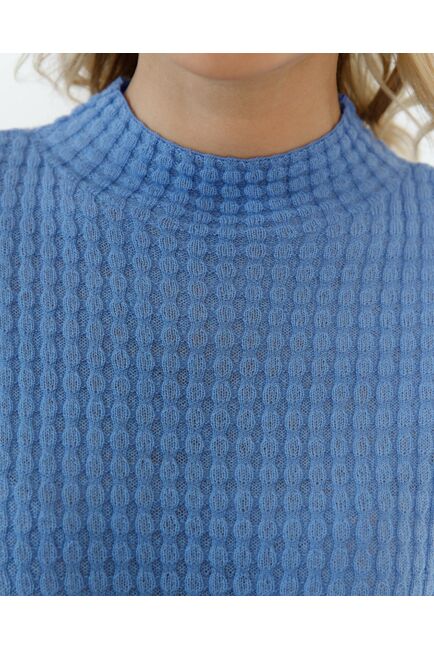 Джемпер из шерсти мериноса тонкой вязки голубой от byME 