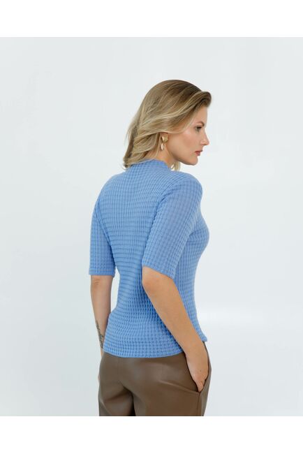 Джемпер из шерсти мериноса тонкой вязки голубой от byME 