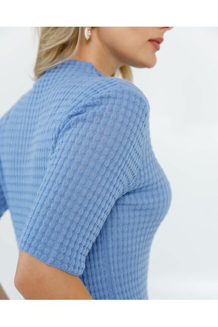 Джемпер из шерсти мериноса тонкой вязки голубой от byME 