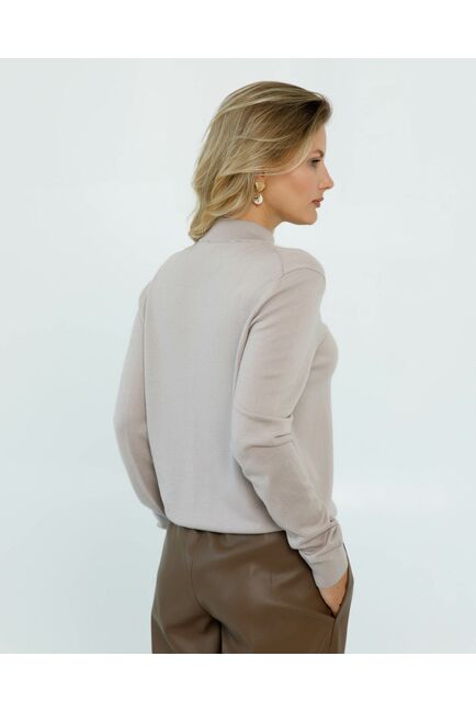 Джемпер из шерсти мериноса тонкой вязки бежевый от byME 