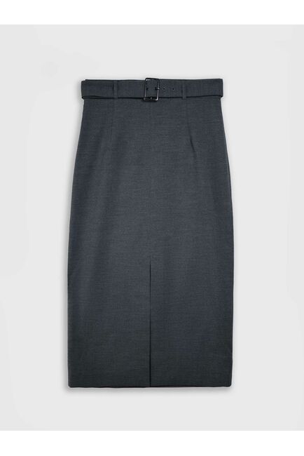 Юбка-карандаш женская со съемным поясом серая от byME 