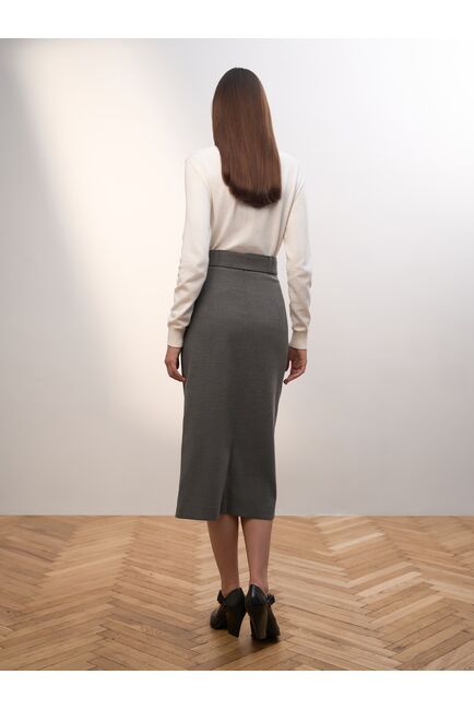 Юбка-карандаш женская со съемным поясом серая от byME 