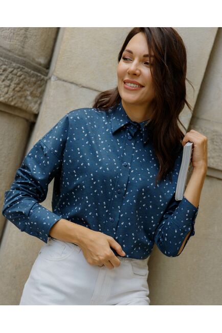 Женская рубашка в оверсайз силуэте - 8183 от byME 