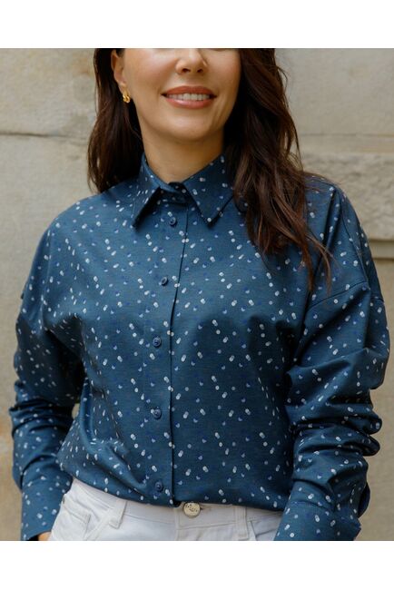 Женская рубашка в оверсайз силуэте - 8183 от byME 