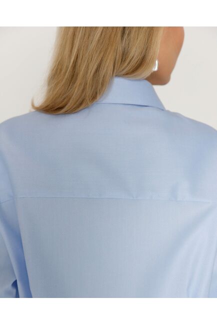 Женская рубашка с высоким манжетом голубая - 8500N от byME 