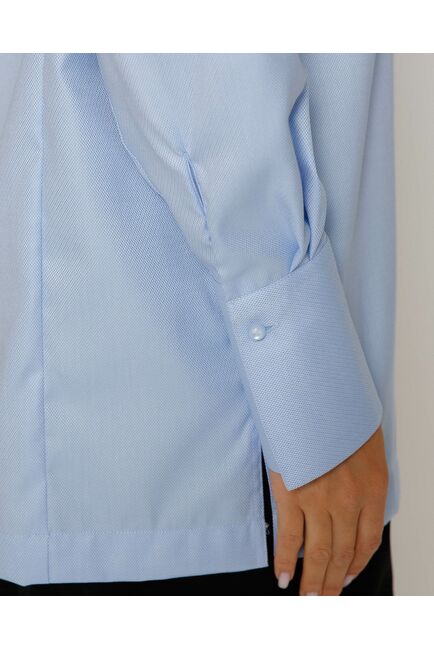 Женская рубашка с высоким манжетом голубая - 8500N от byME 