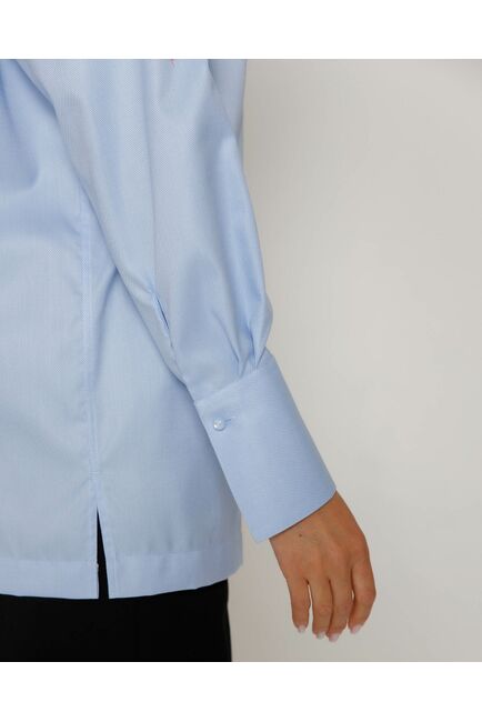 Женская рубашка с высоким манжетом голубая - 8500N от byME 