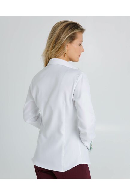 Женская рубашка под запонки с яркой отделкой из премиального хлопка двойное кручение нити- 8624 от byME 