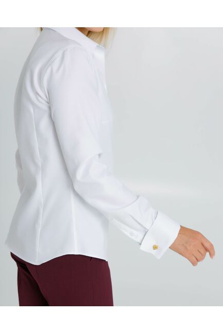 Женская рубашка под запонки с яркой отделкой из премиального хлопка двойное кручение нити- 8624 от byME 