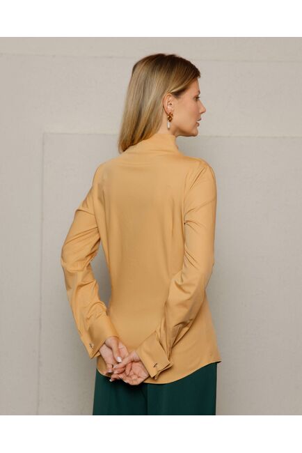 Женская рубашка под запонку воротник стойка - 8647 от byME 