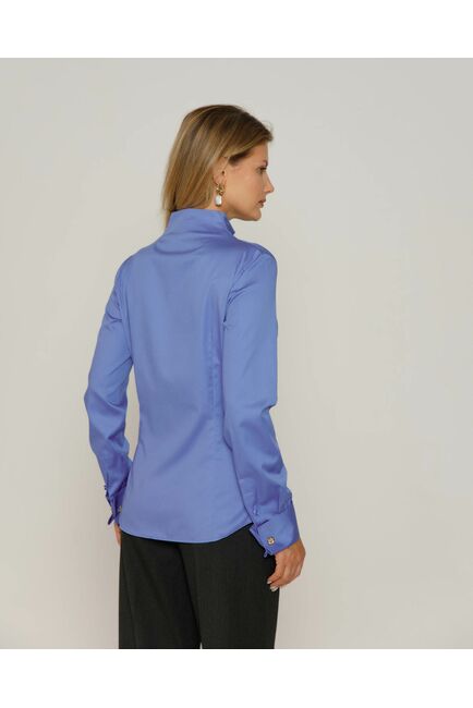 Женская рубашка под запонку воротник стойка - 8648 от byME 