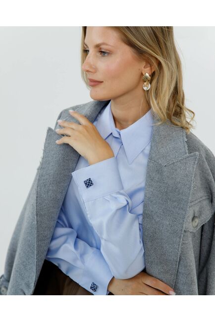 Женская рубашка с универсальным манжетом с обработкой non-iron  - 8667 от byME 