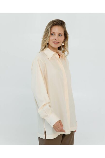 Женская рубашка с универсальным манжетом жёлтая - 8668 от byME 