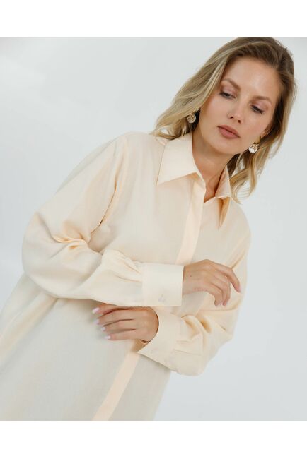 Женская рубашка с универсальным манжетом жёлтая - 8668 от byME 