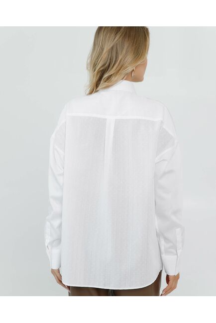 Женская рубашка  прямого силуэта с универсальной манжетой - 8671 от byME 
