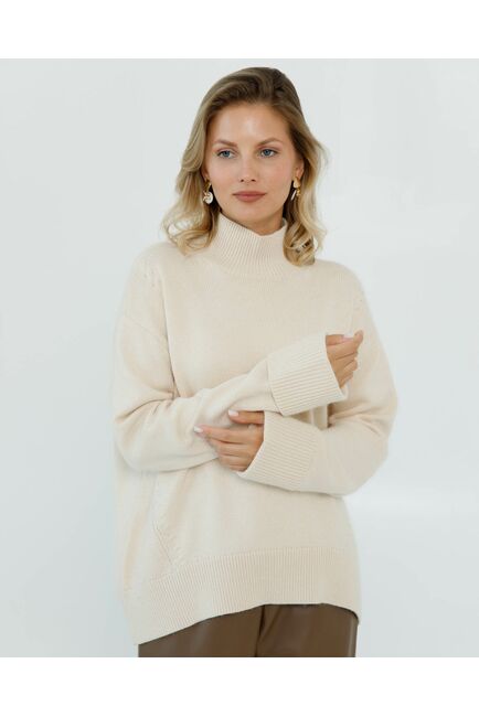 Свитер из шерсти с ангорой в молочном цвете от byME 