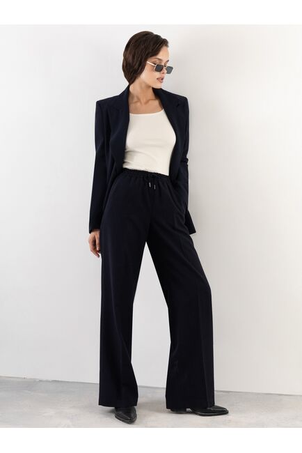 Брюки женские свободные тёмно-синие от byME 