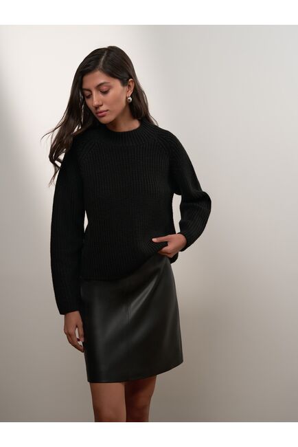 Юбка из экокожи чёрная от Calista 