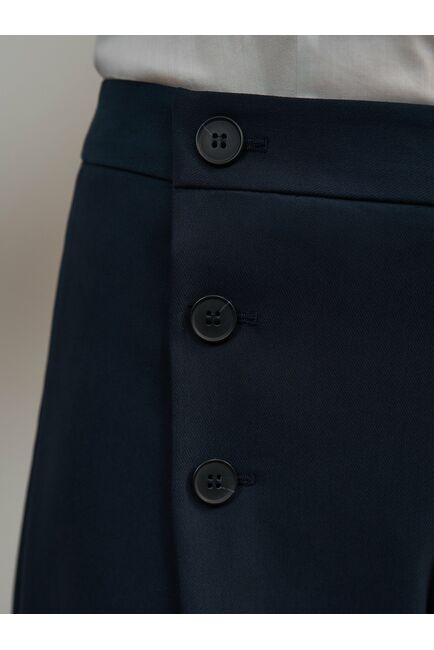 Брюки женские с высокой посадкой темно-синие от ByME 