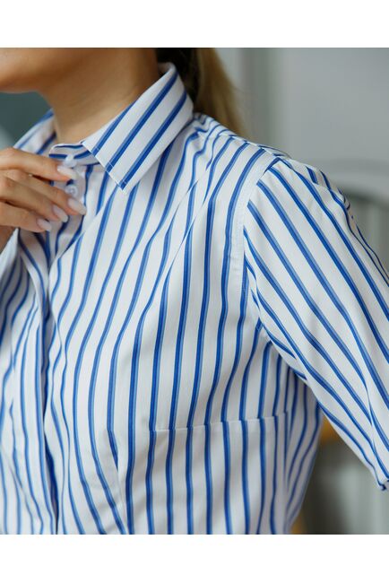 Женская рубашка в полуприталенном силуэте под пуговицы - 8515A от byME 