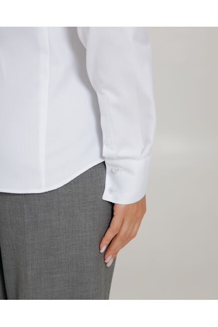 Женская рубашка воротник стойка под пуговицы с отделкой  - 8589 от byME 