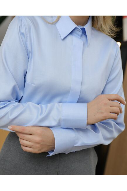 Женская рубашка под пуговицы с ребристой фактуры - 8664 от byME 