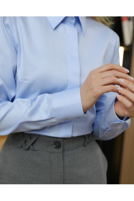 Женская рубашка под пуговицы с ребристой фактуры - 8664 от byME 