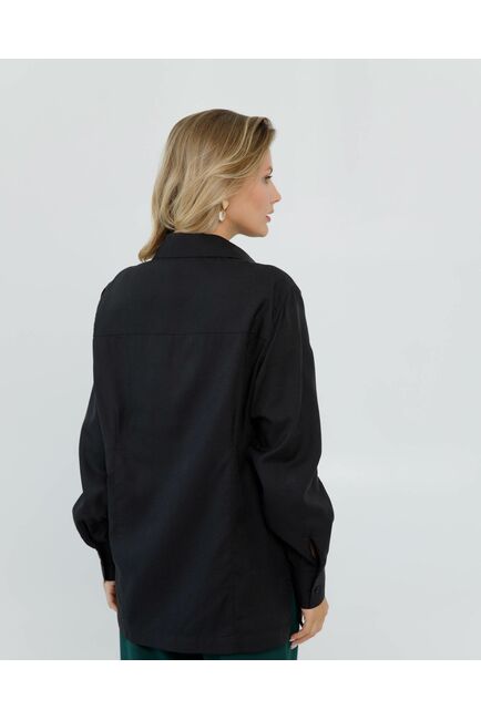 Женская рубашка с универсальным манжетом черная - 8665 от byME 