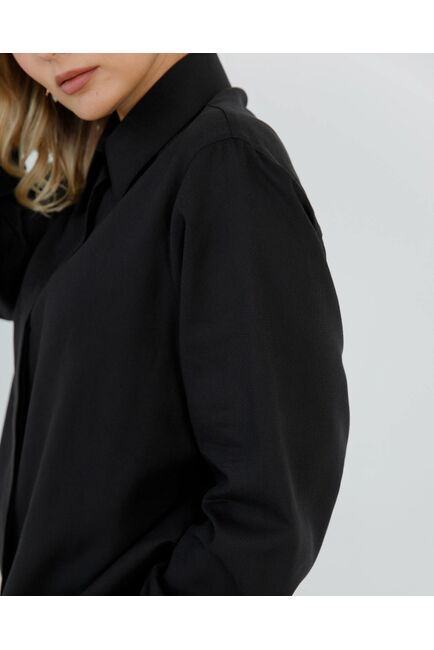 Женская рубашка с универсальным манжетом черная - 8665 от byME 