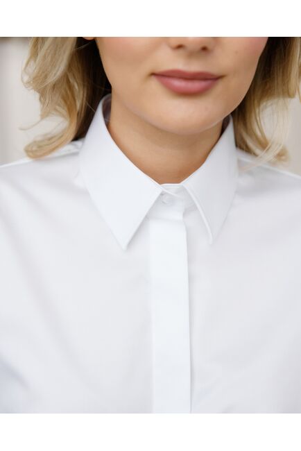 Женская рубашка  прямого силуэта с универсальной манжетой - 8669 от byME 