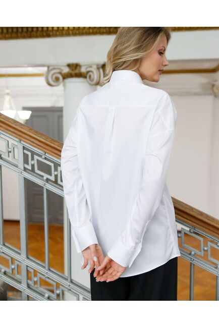 Женская рубашка  прямого силуэта с универсальной манжетой - 8669 от byME 