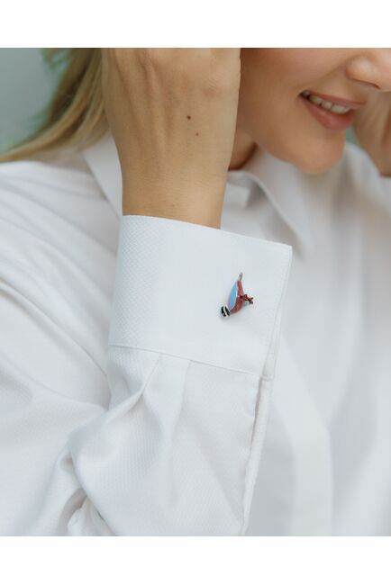 Рубашка хлопковая с универсальной манжетой- 8694 от byME 