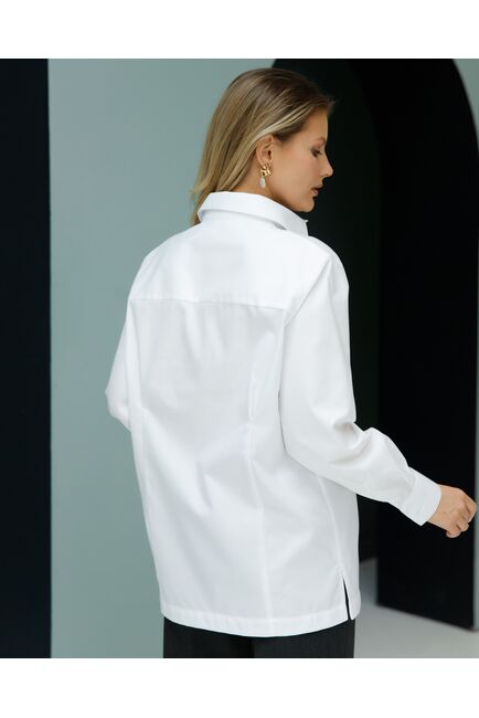 Рубашка хлопковая с универсальной манжетой- 8694 от byME 