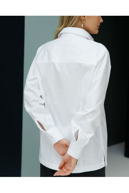 Рубашка хлопковая с универсальной манжетой- 8694 от byME 