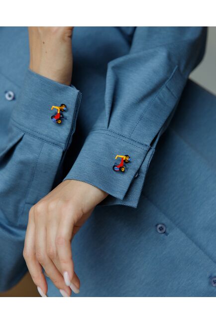 Женская рубашка-8695 в прямом силуэте с универсальной манжетой от byME 