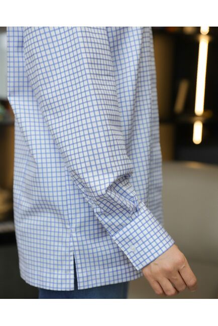 Женская рубашка в голубую клетку - 8710 от byME 