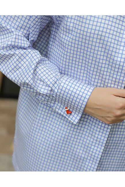 Женская рубашка в голубую клетку - 8710 от byME 