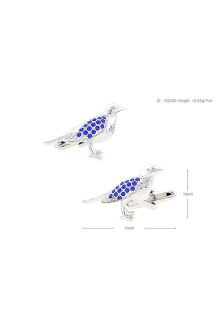 Запонки синица с кристаллами - 190207 от  