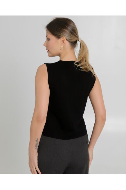 Жилет женский из шерсти мериноса тонкой вязки черный от byME 