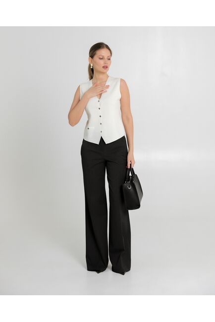 Жилет женский из шерсти мериноса тонкой вязки белый от byME 