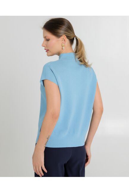 Топ из шерсти мериноса тонкой вязки и шелка Mulberry голубой от byME 