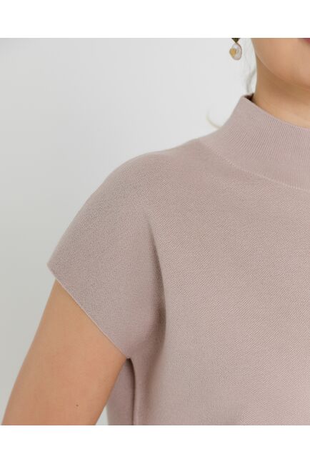 Топ из шерсти мериноса тонкой вязки и шелка Mulberry коричневый от byME 