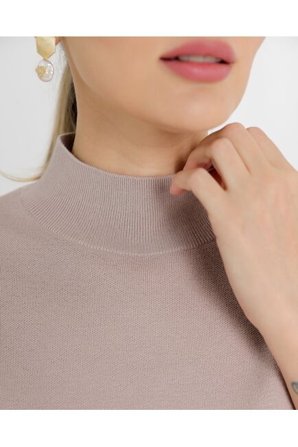 Топ из шерсти мериноса тонкой вязки и шелка Mulberry коричневый от byME 