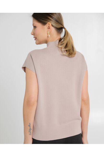 Топ из шерсти мериноса тонкой вязки и шелка Mulberry коричневый от byME 