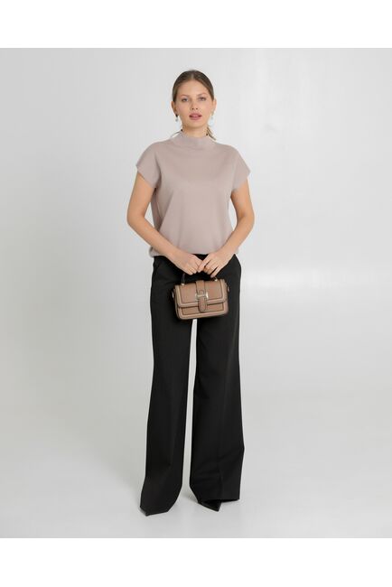 Топ из шерсти мериноса тонкой вязки и шелка Mulberry коричневый от byME 